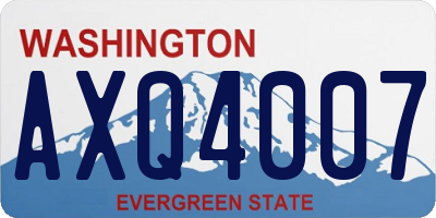 WA license plate AXQ4007