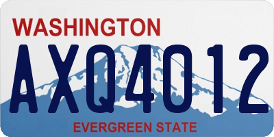 WA license plate AXQ4012
