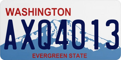 WA license plate AXQ4013