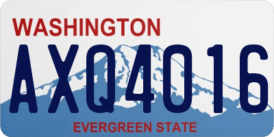 WA license plate AXQ4016