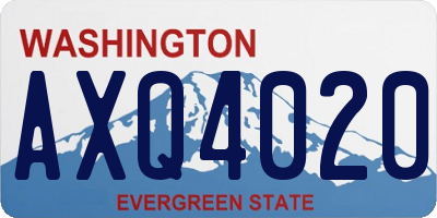 WA license plate AXQ4020