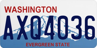 WA license plate AXQ4036