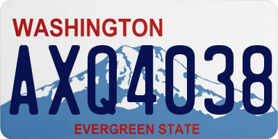 WA license plate AXQ4038