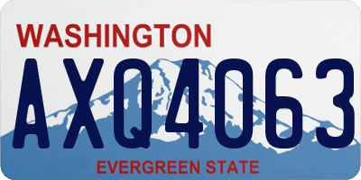 WA license plate AXQ4063