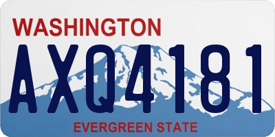 WA license plate AXQ4181