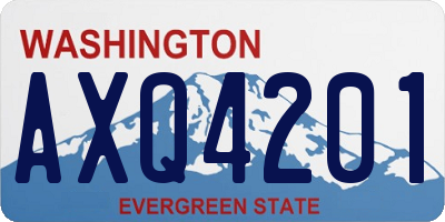 WA license plate AXQ4201