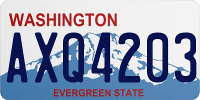 WA license plate AXQ4203
