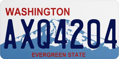 WA license plate AXQ4204
