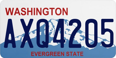 WA license plate AXQ4205