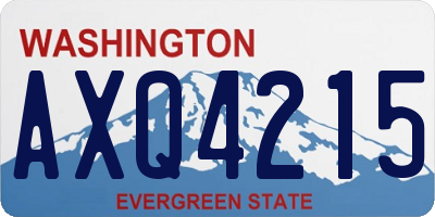 WA license plate AXQ4215