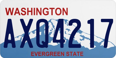 WA license plate AXQ4217
