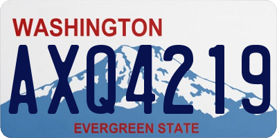 WA license plate AXQ4219