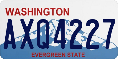 WA license plate AXQ4227