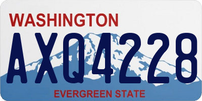WA license plate AXQ4228