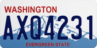 WA license plate AXQ4231