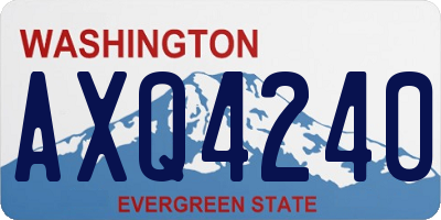 WA license plate AXQ4240