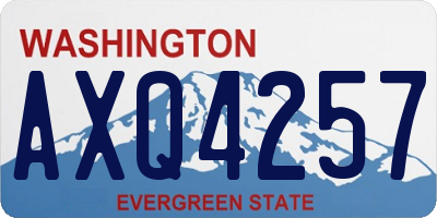 WA license plate AXQ4257