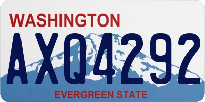 WA license plate AXQ4292
