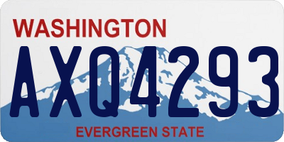 WA license plate AXQ4293