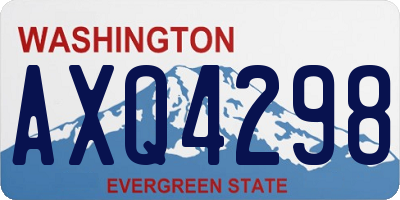 WA license plate AXQ4298