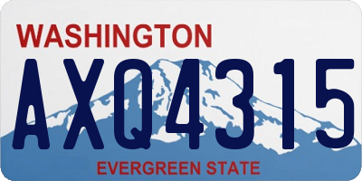 WA license plate AXQ4315