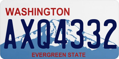 WA license plate AXQ4332