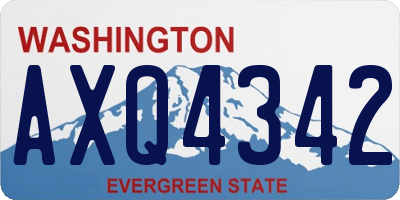 WA license plate AXQ4342