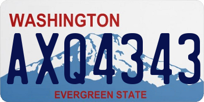 WA license plate AXQ4343