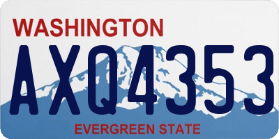 WA license plate AXQ4353