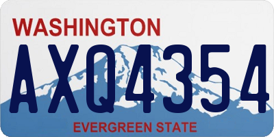 WA license plate AXQ4354