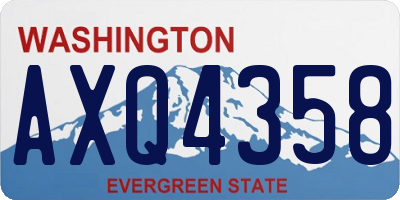 WA license plate AXQ4358