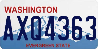 WA license plate AXQ4363