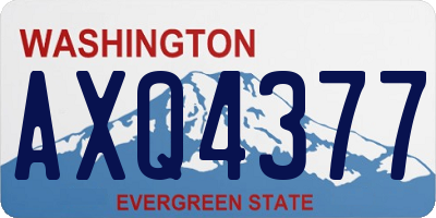WA license plate AXQ4377