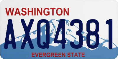 WA license plate AXQ4381