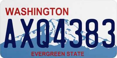 WA license plate AXQ4383