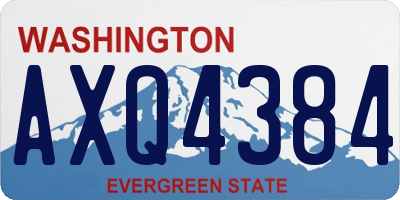 WA license plate AXQ4384