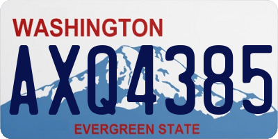 WA license plate AXQ4385