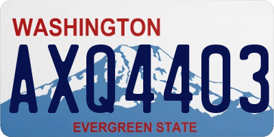 WA license plate AXQ4403