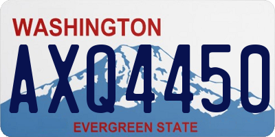 WA license plate AXQ4450