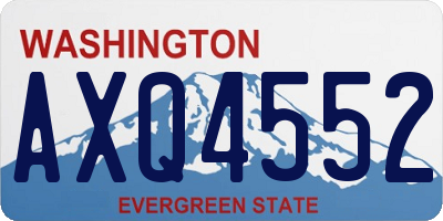 WA license plate AXQ4552