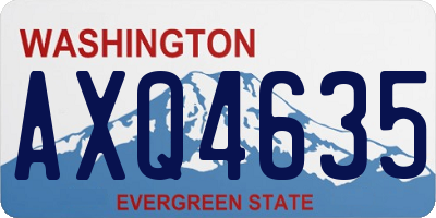 WA license plate AXQ4635