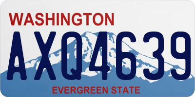 WA license plate AXQ4639