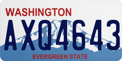 WA license plate AXQ4643