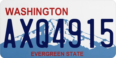 WA license plate AXQ4915