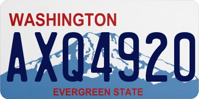 WA license plate AXQ4920