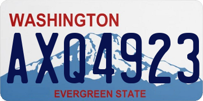 WA license plate AXQ4923