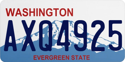 WA license plate AXQ4925