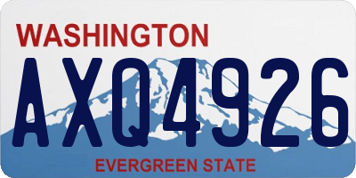 WA license plate AXQ4926
