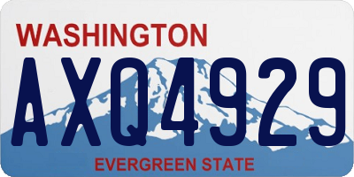 WA license plate AXQ4929