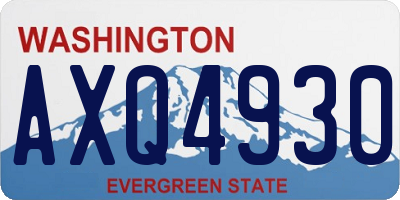 WA license plate AXQ4930